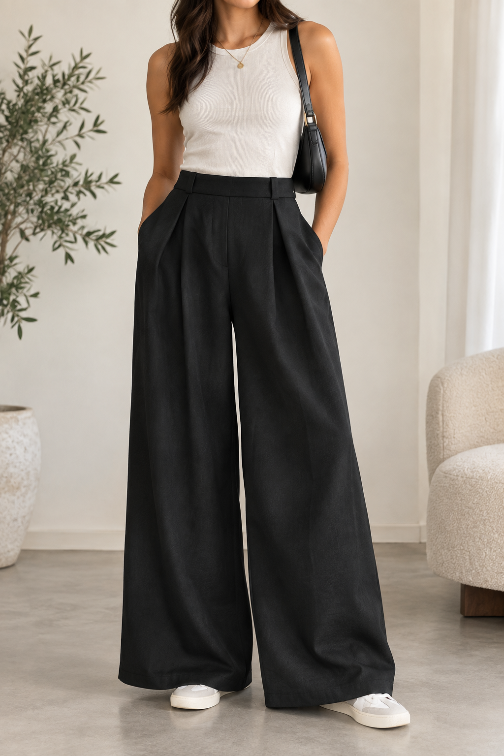Pantalon palazzo femme